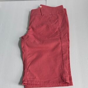 LOFT Marisa Style Chino Shorts in Coral